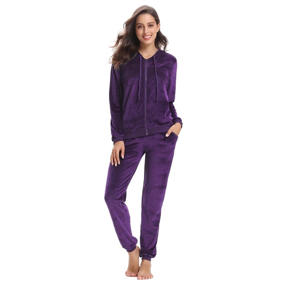 Women’s 2-piece Velour Sweatsuit - Purple